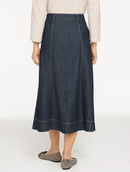Talbots DENIM FIT & FLARE SKIRT - SAUSALITO WASH