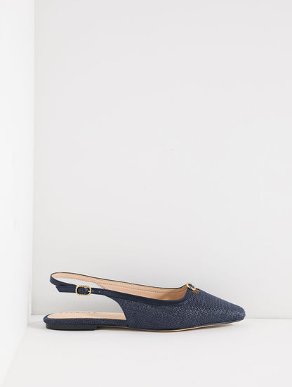 Talbots WHITLEY SHIMMER RAFFIA SLINGBACK FLATS