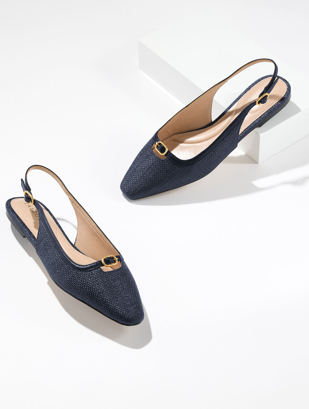 Talbots WHITLEY SHIMMER RAFFIA SLINGBACK FLATS