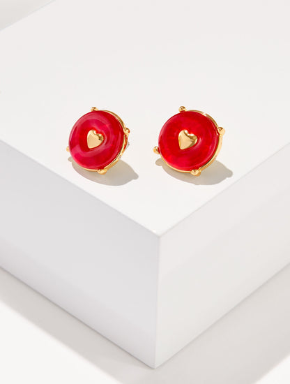 Talbots RED VELVET STUD EARRINGS