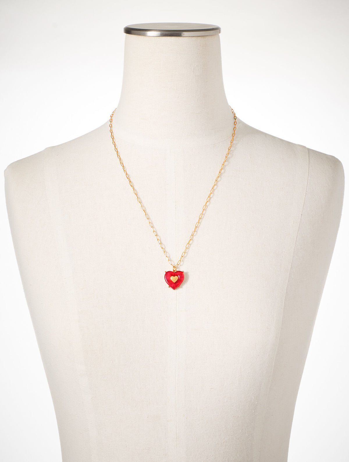 Talbots RED VELVET HEART PENDANT NECKLACE