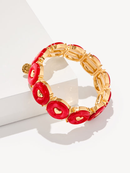 Talbots RED VELVET HEART STRETCH BRACELET