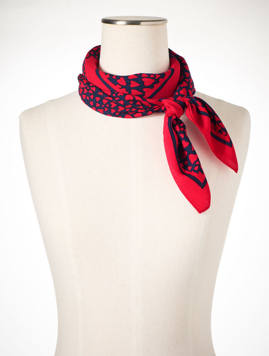 Talbots FLOWING HEARTS SQUARE SCARF