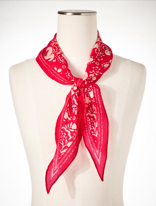 Talbots SIMPLE JACOBEAN DIAMOND SCARF