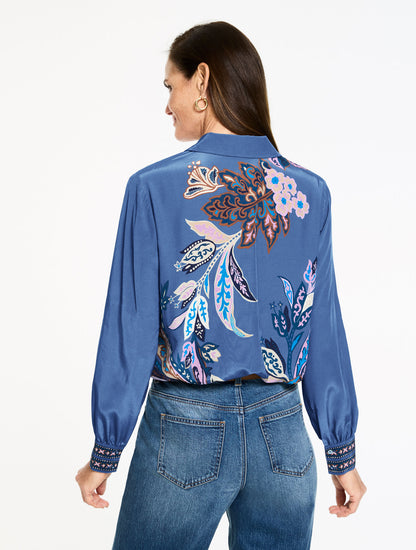 Talbots BUTTON FRONT SOFT SHIRT - INTRICATE JACOBEAN