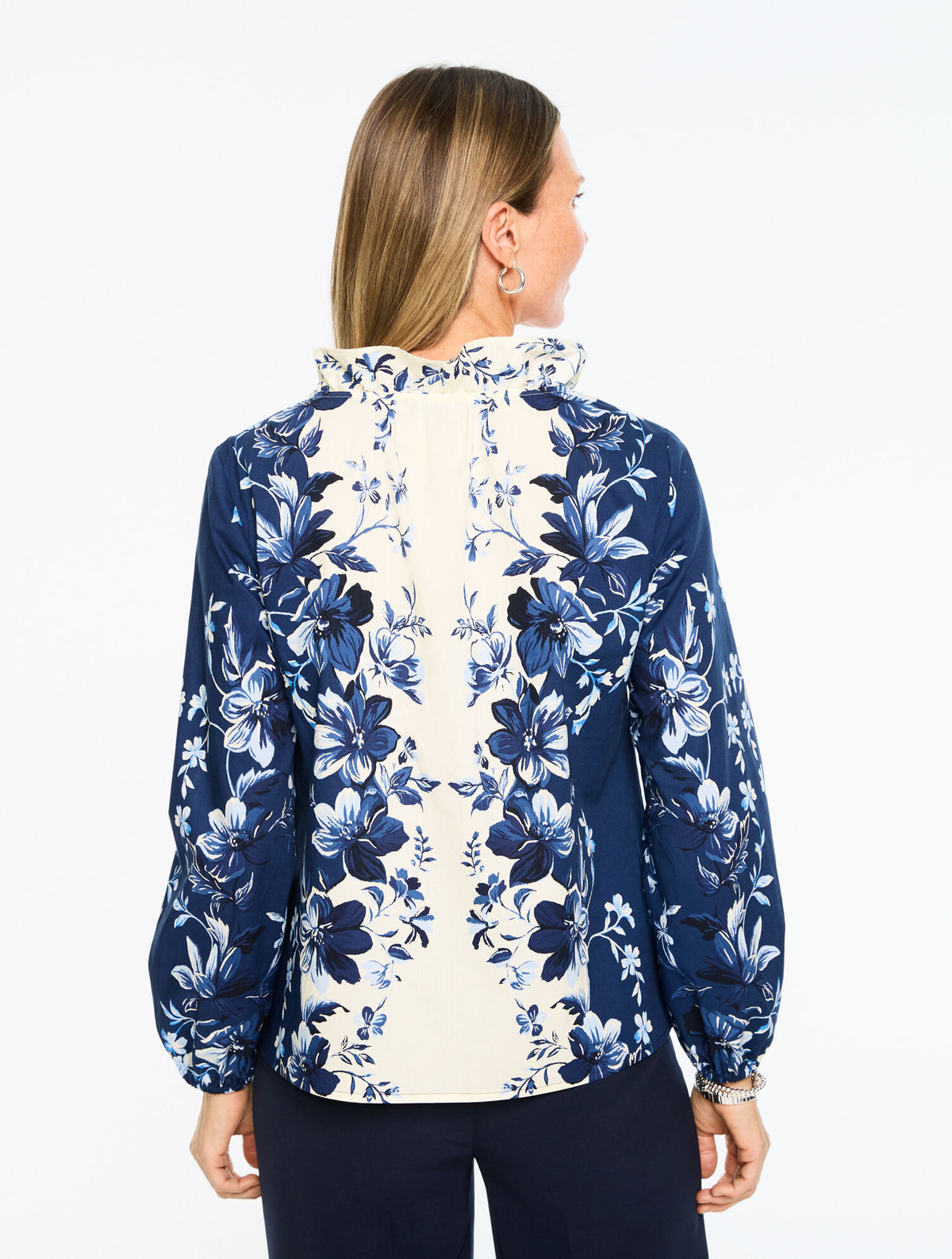 Talbots EXQUISITE BLOOMS POPLIN TOP