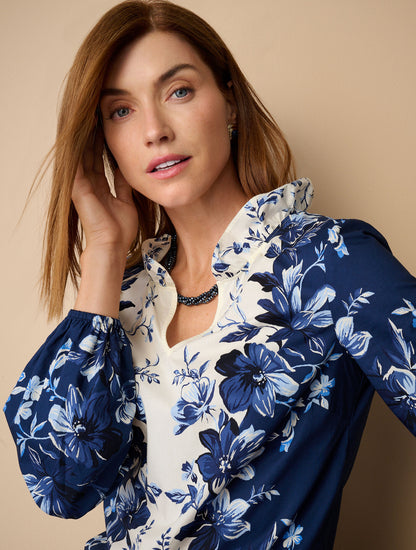 Talbots EXQUISITE BLOOMS POPLIN TOP