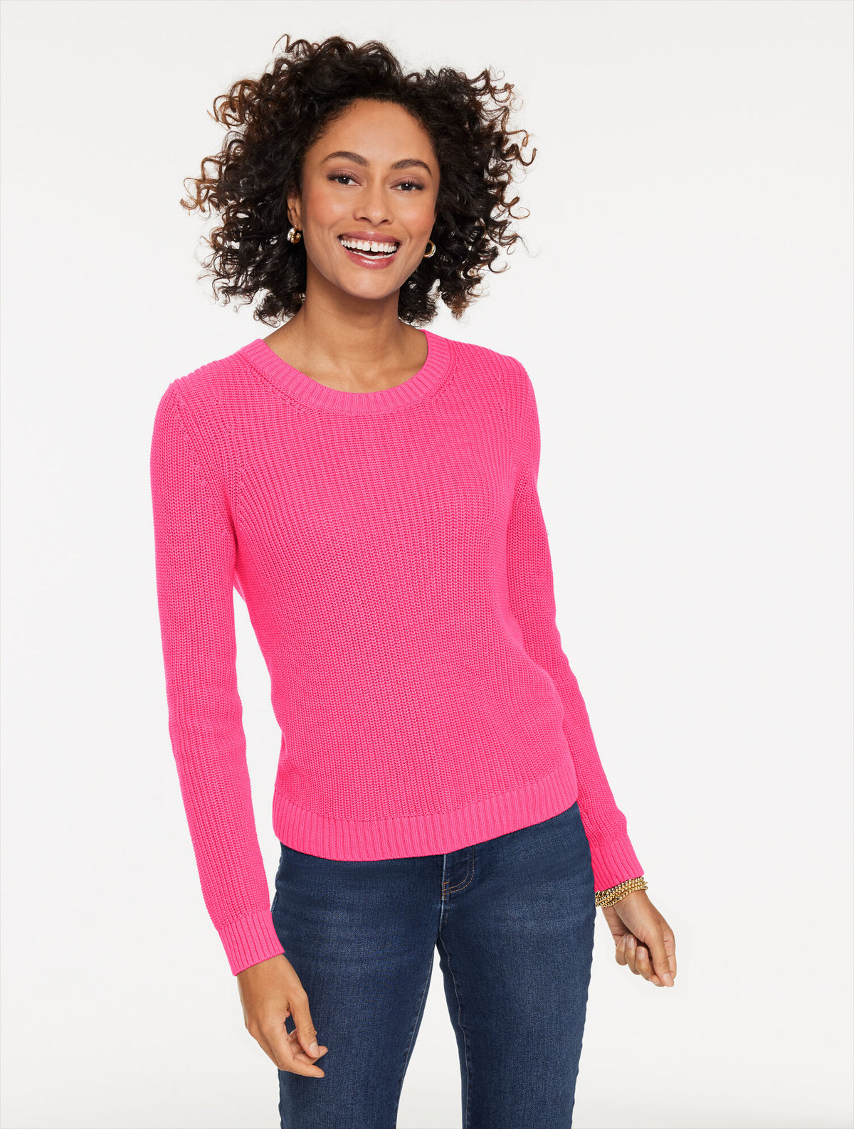 Talbots SHAKER STITCH CREWNECK SWEATER