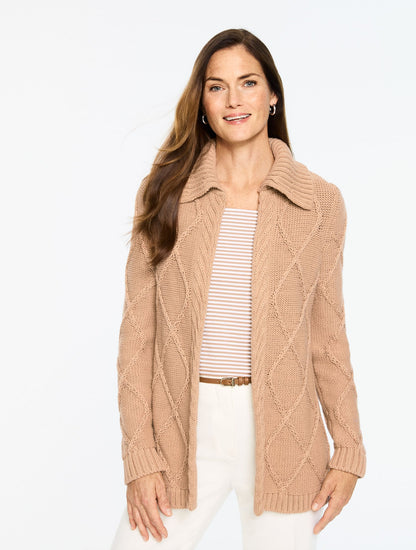 Talbots DIAMOND CABLE CARDIGAN