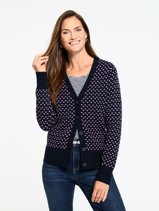 Talbots HEART V-NECK CARDIGAN