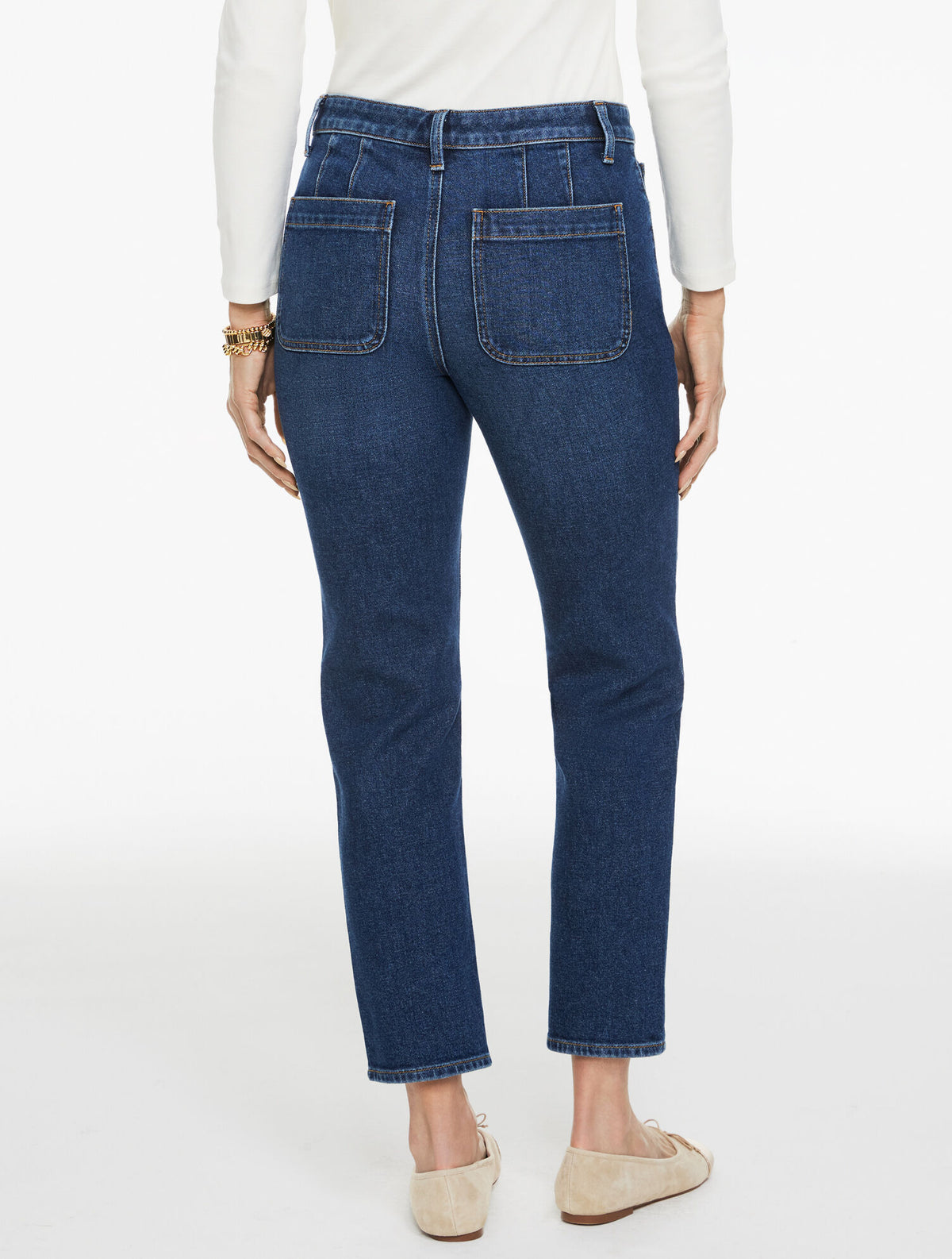 Talbots SLIM STRAIGHT ANKLE JEANS - LILIES WASH