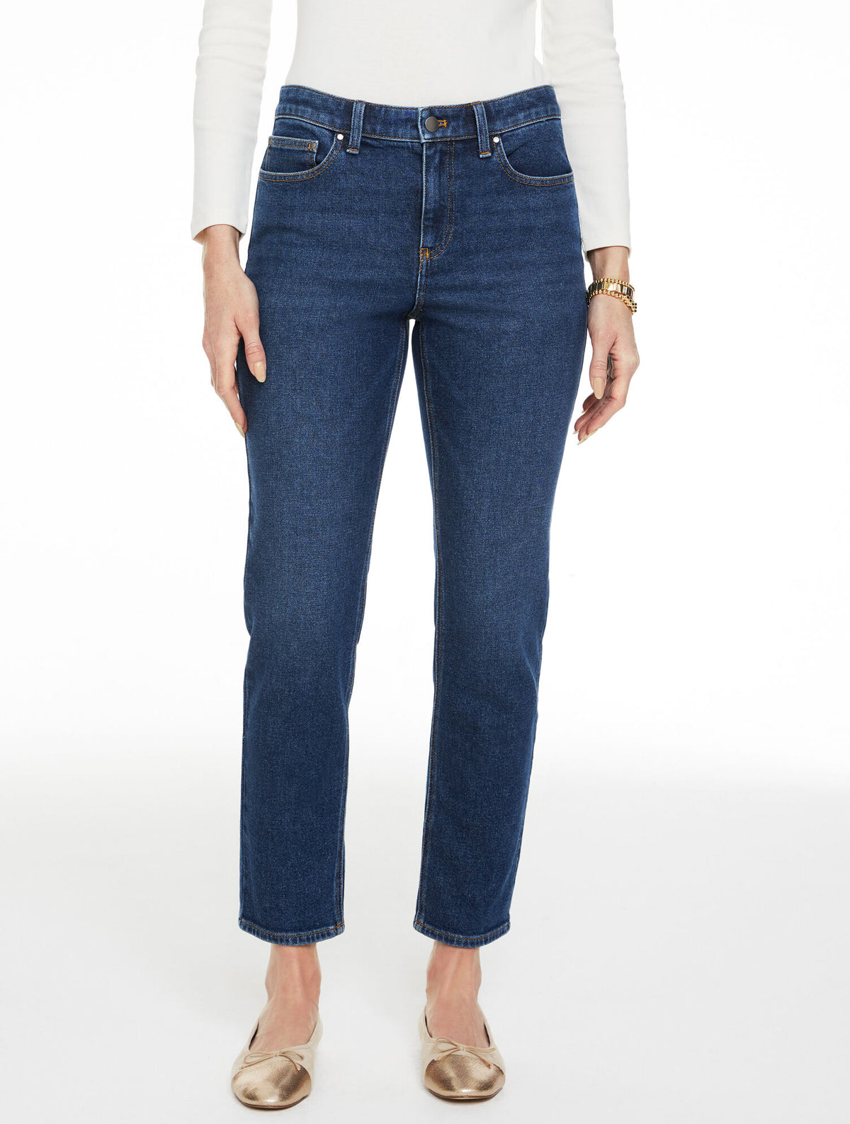 Talbots SLIM STRAIGHT ANKLE JEANS - LILIES WASH