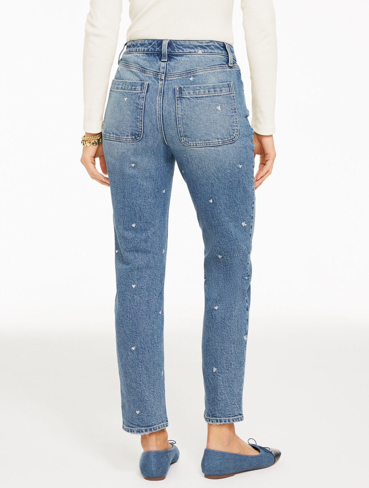 Talbots SLIM STRAIGHT ANKLE JEANS - TOSSED HEARTS