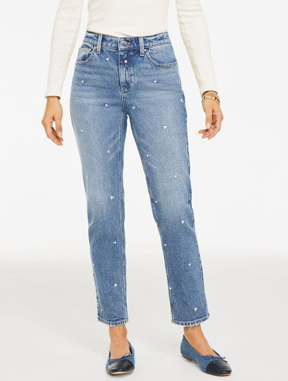 Talbots SLIM STRAIGHT ANKLE JEANS - TOSSED HEARTS