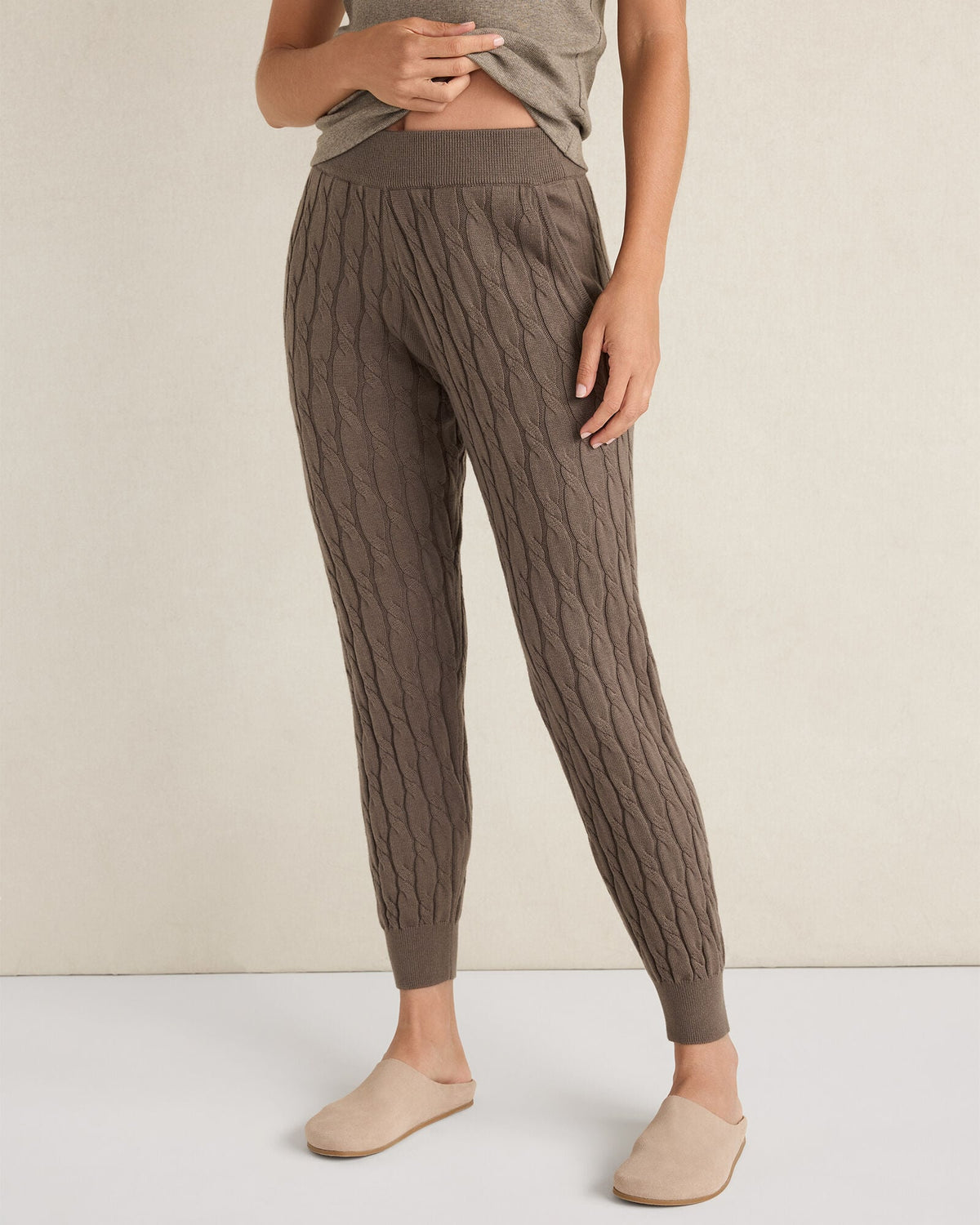 Talbots ORGANIC COTTON CASHMERE CABLE JOGGERS