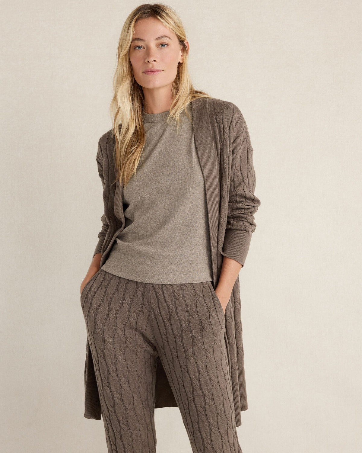 Talbots ORGANIC COTTON CASHMERE CABLE CARDIGAN