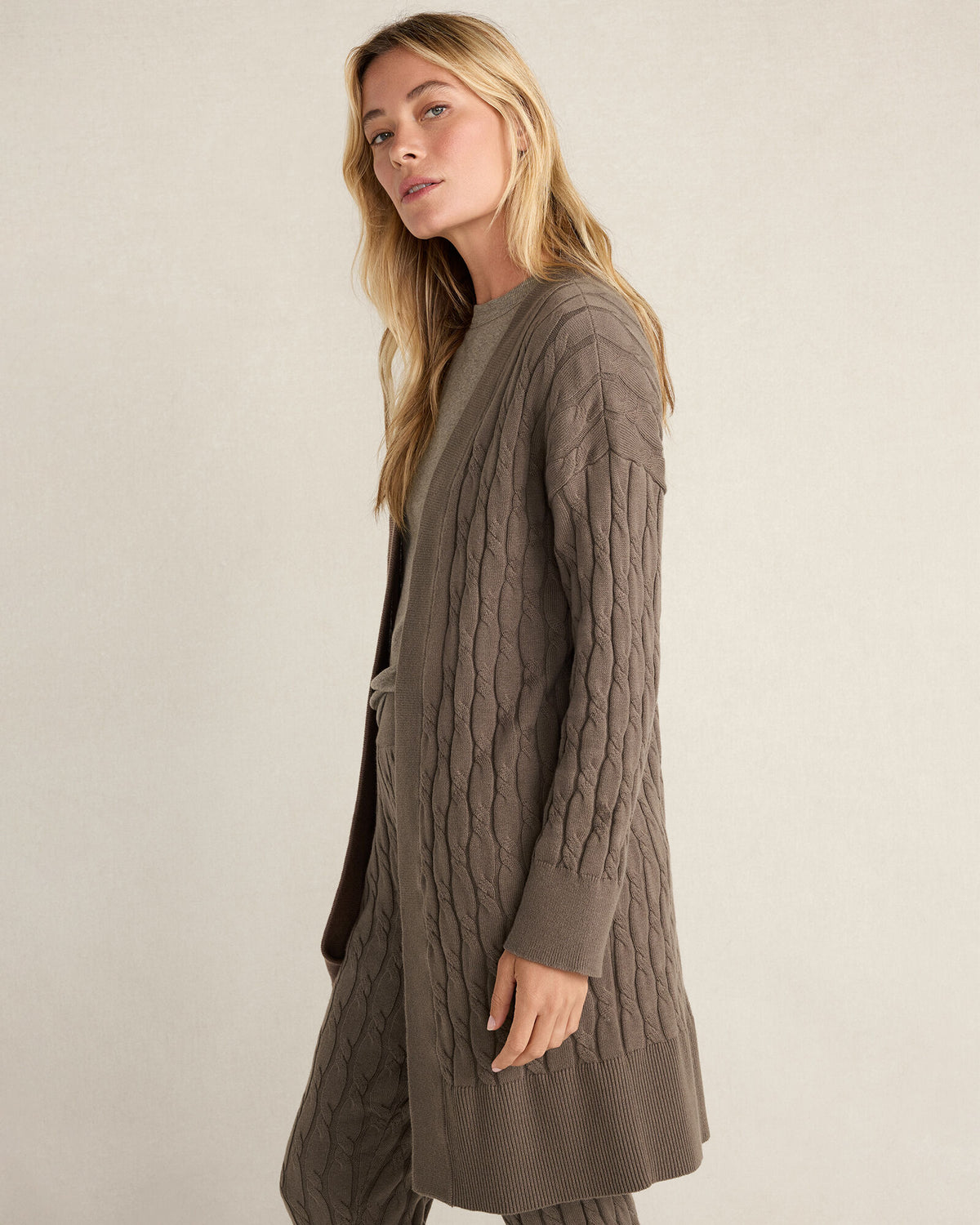 Talbots ORGANIC COTTON CASHMERE CABLE CARDIGAN