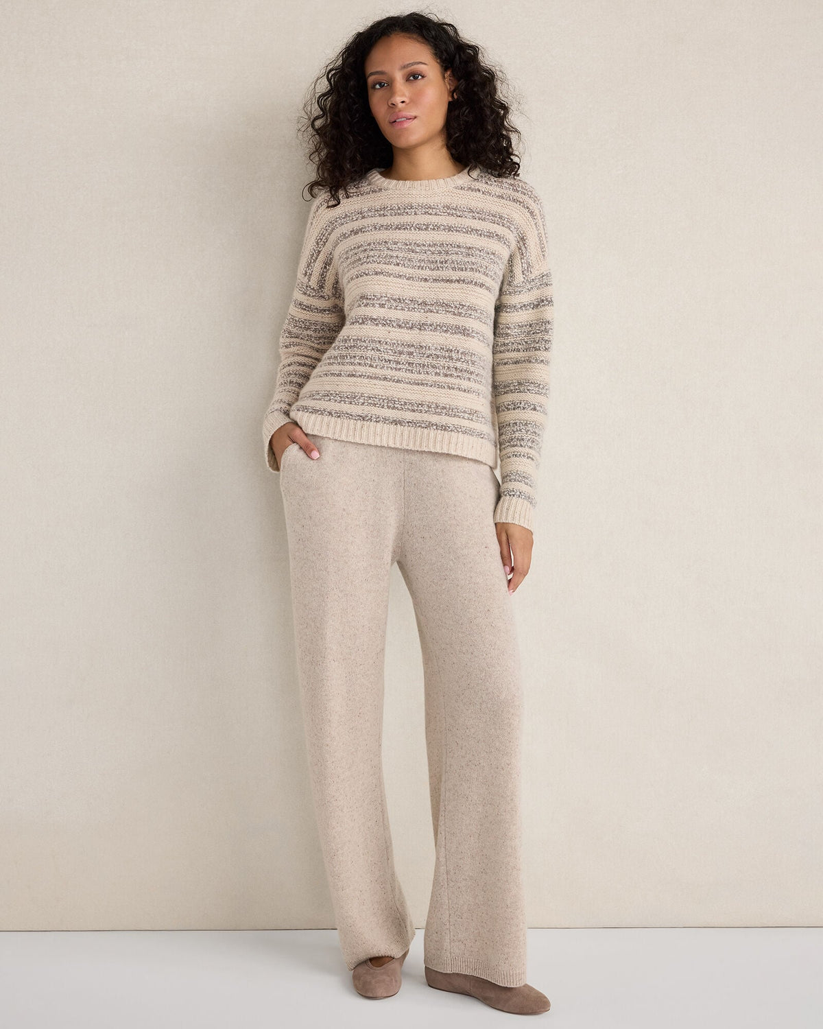 Talbots CASHMERE STRIPED CREWNECK