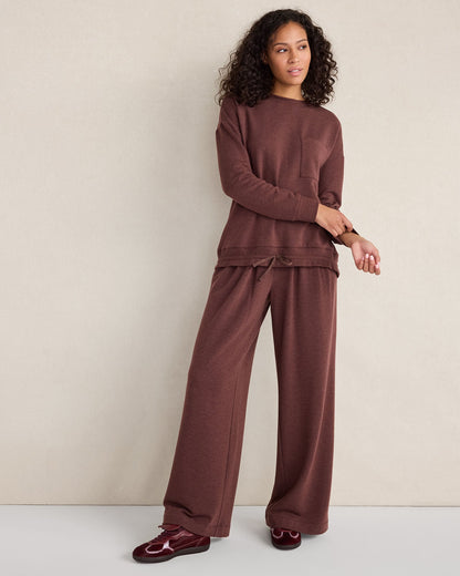 Talbots FLEECE PLEATED WIDE LEG PANTS