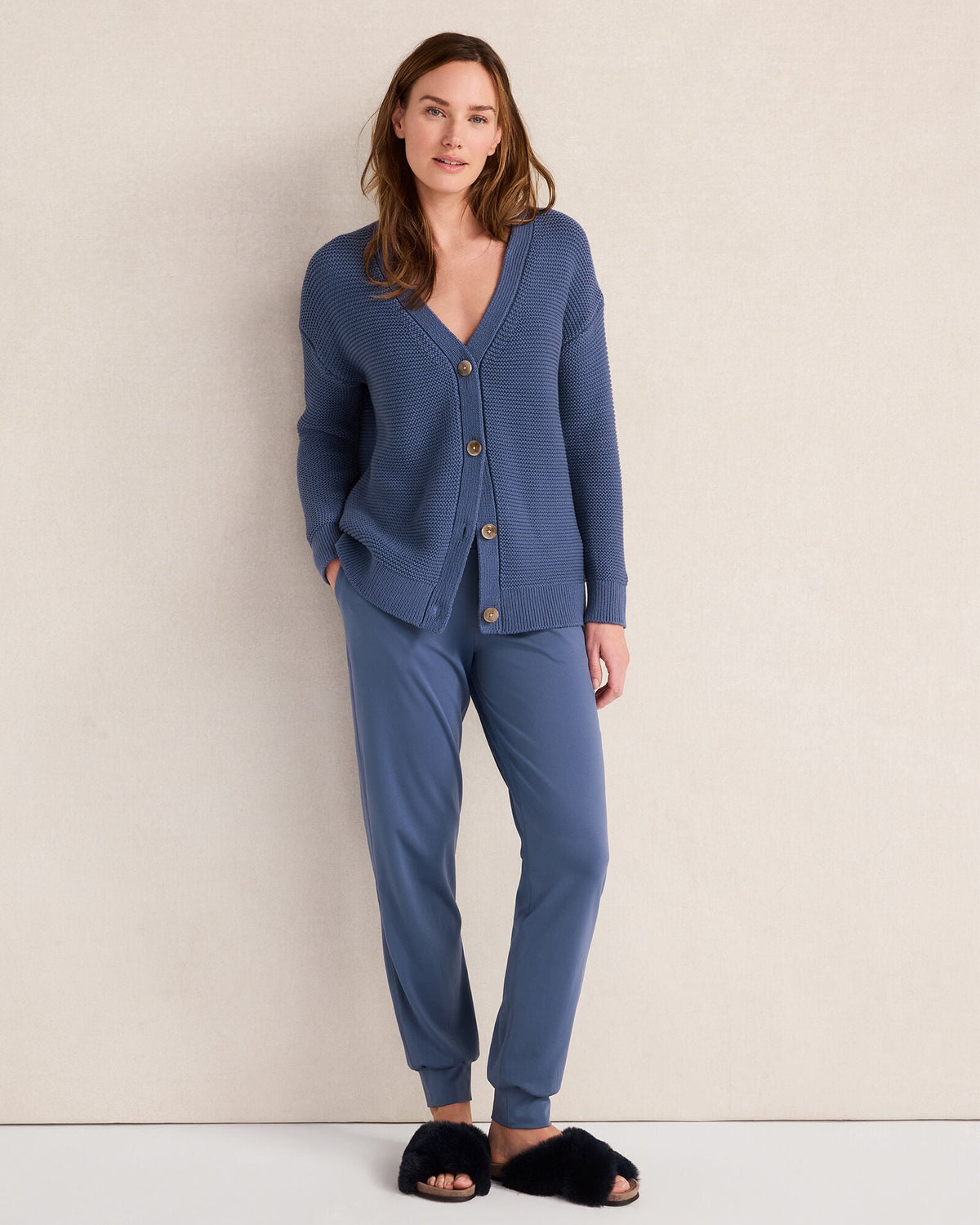 Talbots ORGANIC COTTON LINK STITCH CARDIGAN