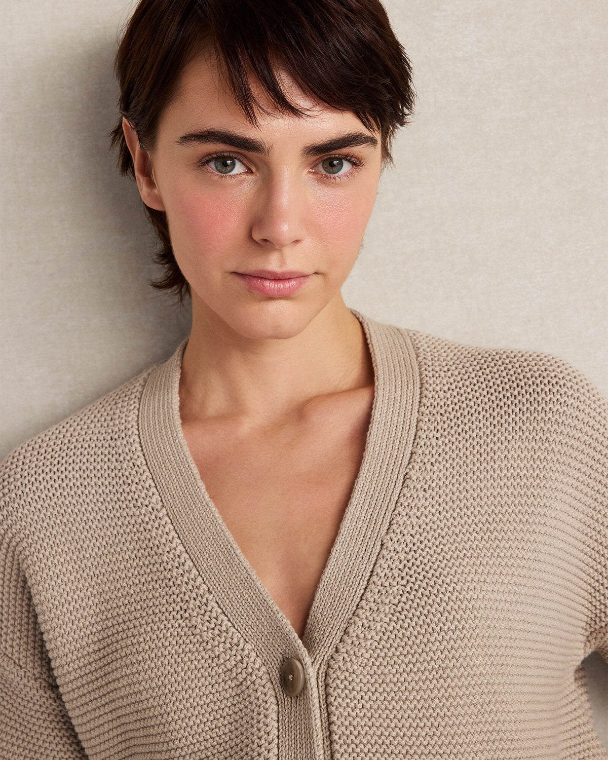 Talbots ORGANIC COTTON LINK STITCH CARDIGAN