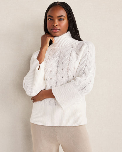 Talbots ORGANIC COTTON MOCK NECK SWEATER