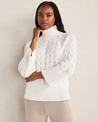 Talbots ORGANIC COTTON MOCK NECK SWEATER