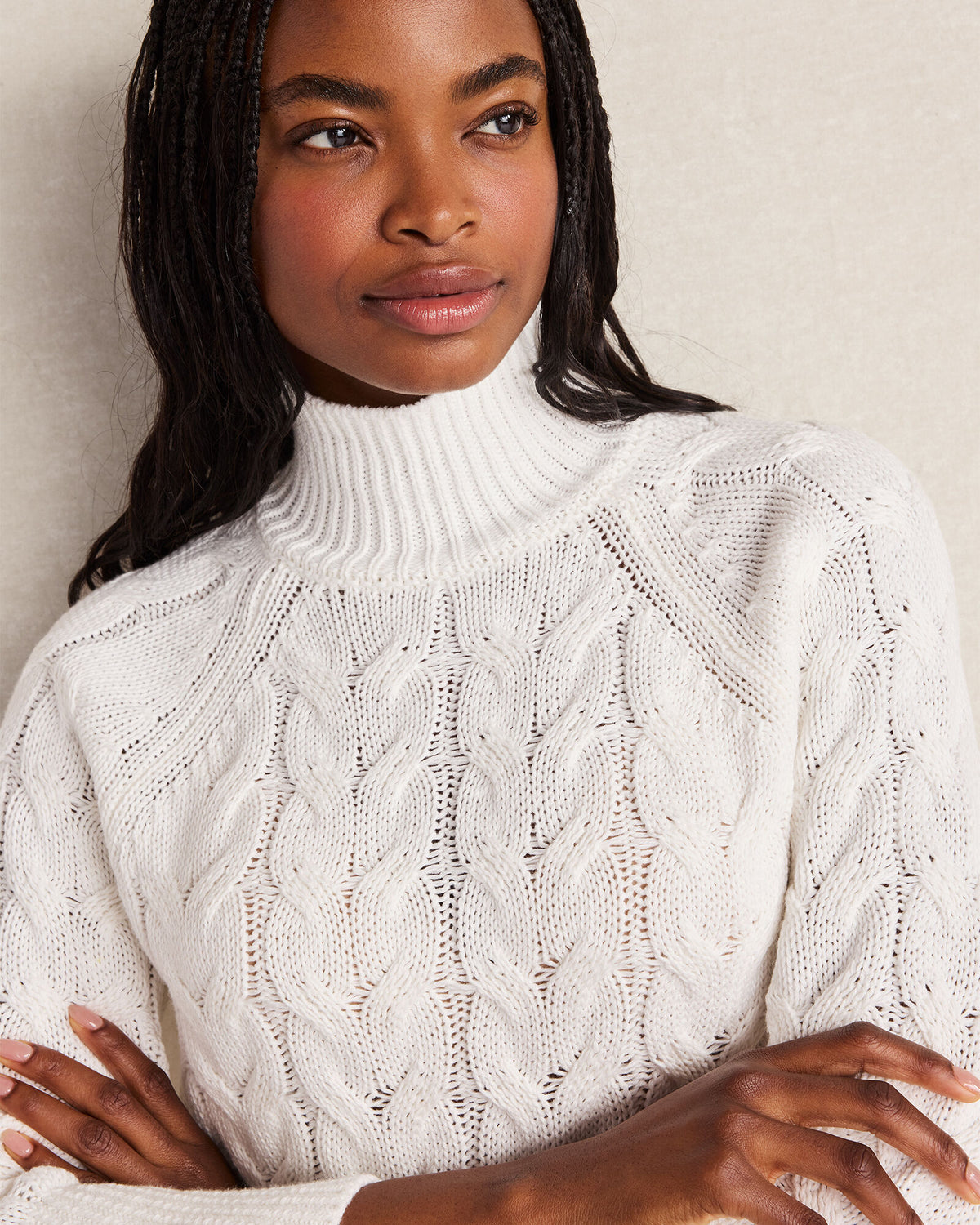 Talbots ORGANIC COTTON MOCK NECK SWEATER