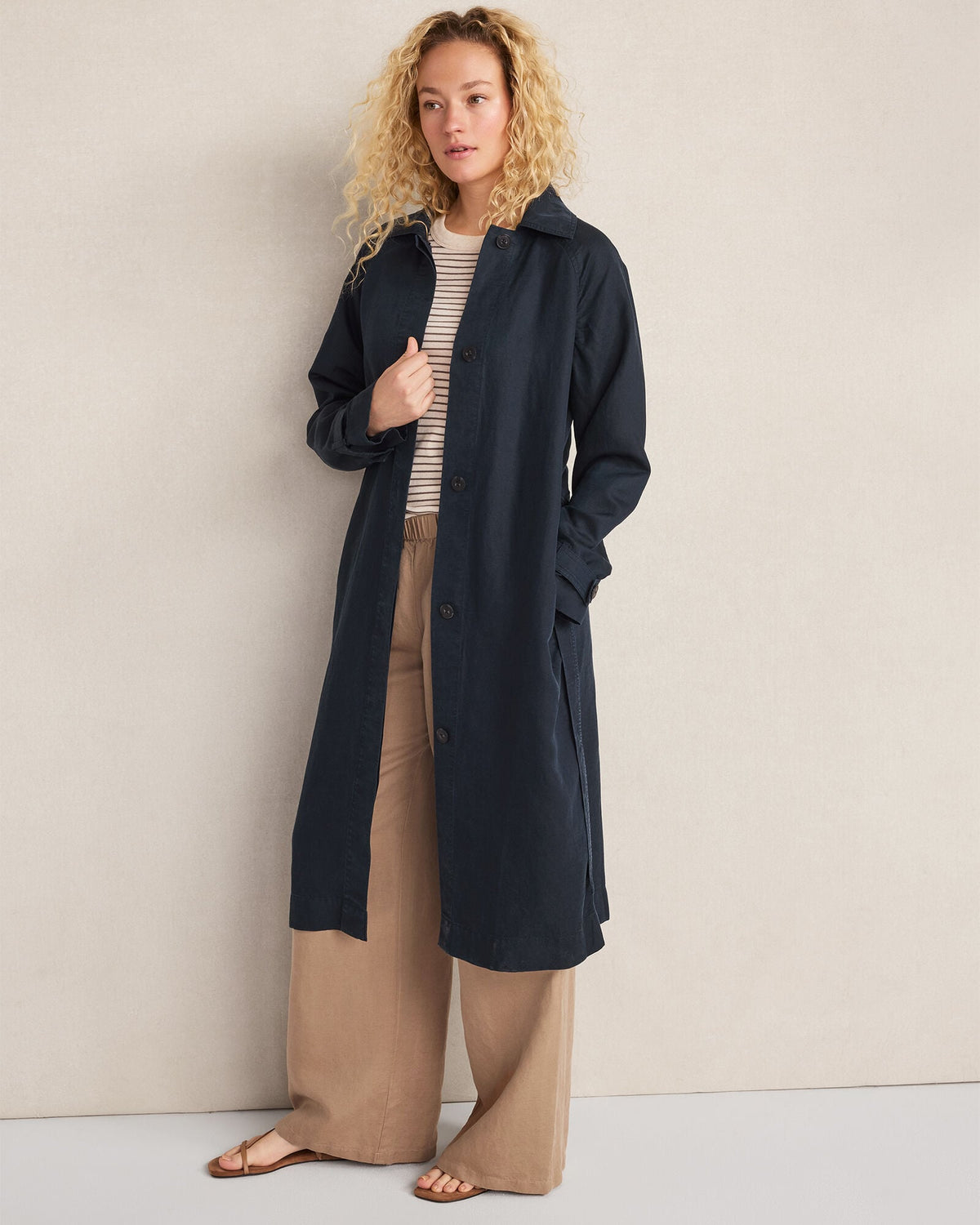 Talbots LINEN BLEND DOBBY TRENCH COAT