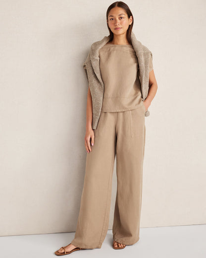 Talbots LINEN BLEND DOBBY SHORT SLEEVE TOP