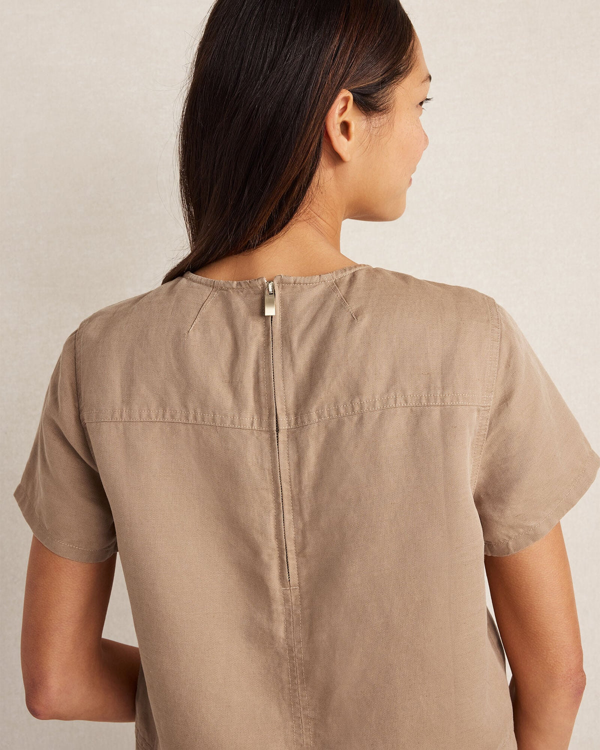 Talbots LINEN BLEND DOBBY SHORT SLEEVE TOP
