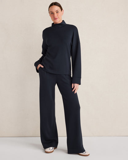 Talbots SOFT KNIT WIDE LEG PLEATED PANTS