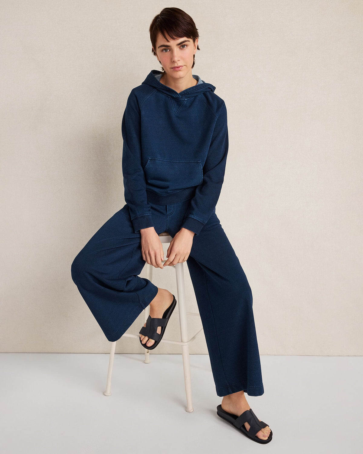 Talbots INDIGO COTTON TERRY HOODIE