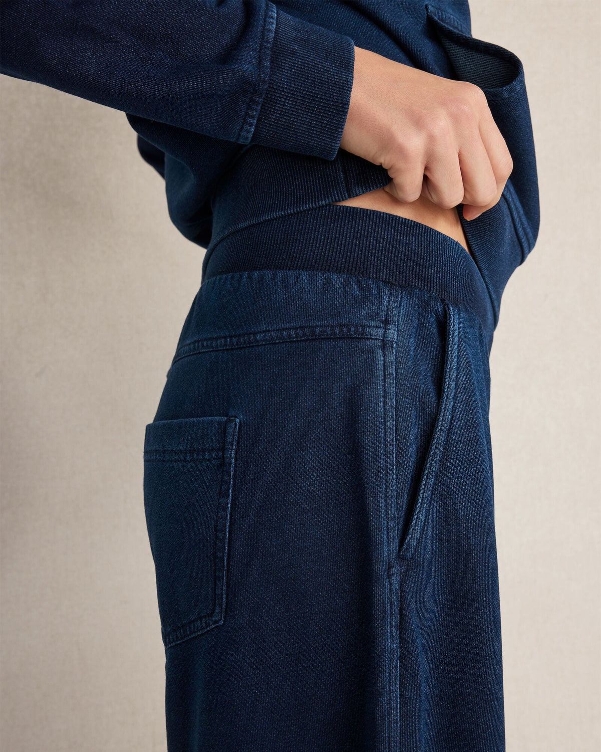 Talbots INDIGO COTTON TERRY WIDE LEG PANTS