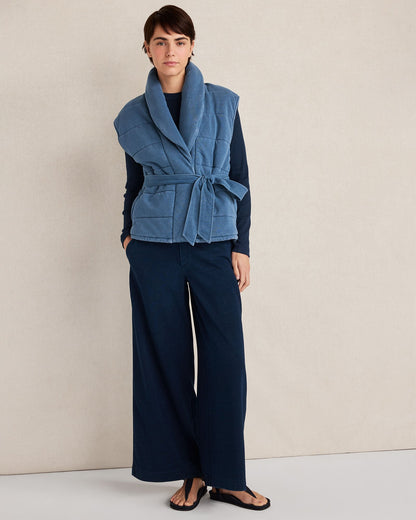 Talbots INDIGO COTTON TERRY WIDE LEG PANTS