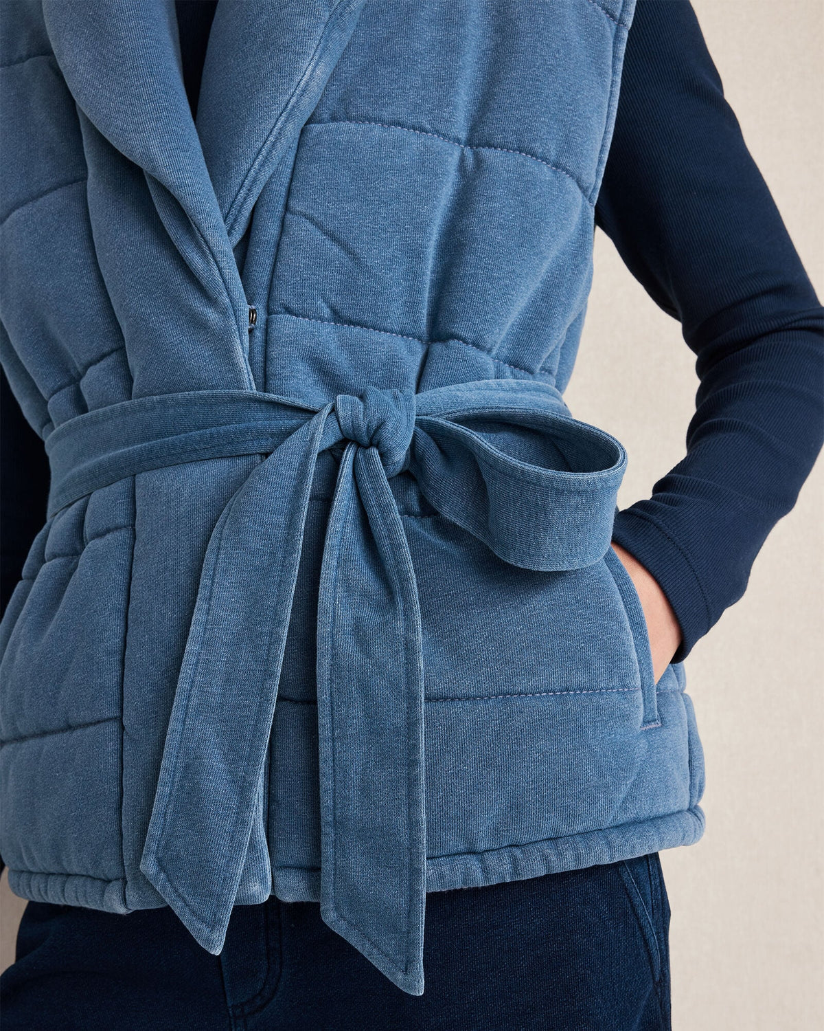 Talbots INDIGO COTTON TERRY QUILTED VEST