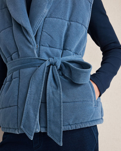 Talbots INDIGO COTTON TERRY QUILTED VEST