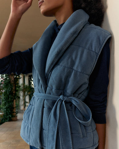 Talbots INDIGO COTTON TERRY QUILTED VEST
