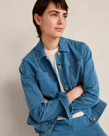 Talbots ORGANIC COTTON DENIM BOXY JACKET