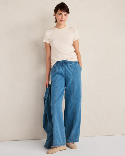 Talbots ORGANIC COTTON DENIM BARREL LEG PANTS