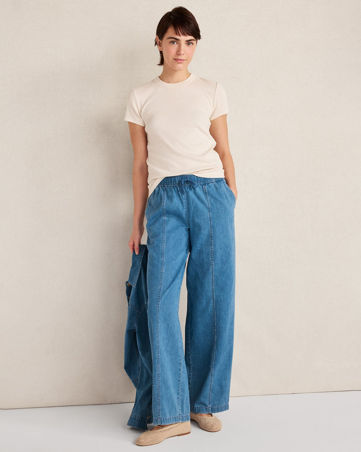 Talbots ORGANIC COTTON DENIM BARREL LEG PANTS