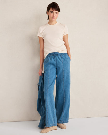 Talbots ORGANIC COTTON DENIM BARREL LEG PANTS