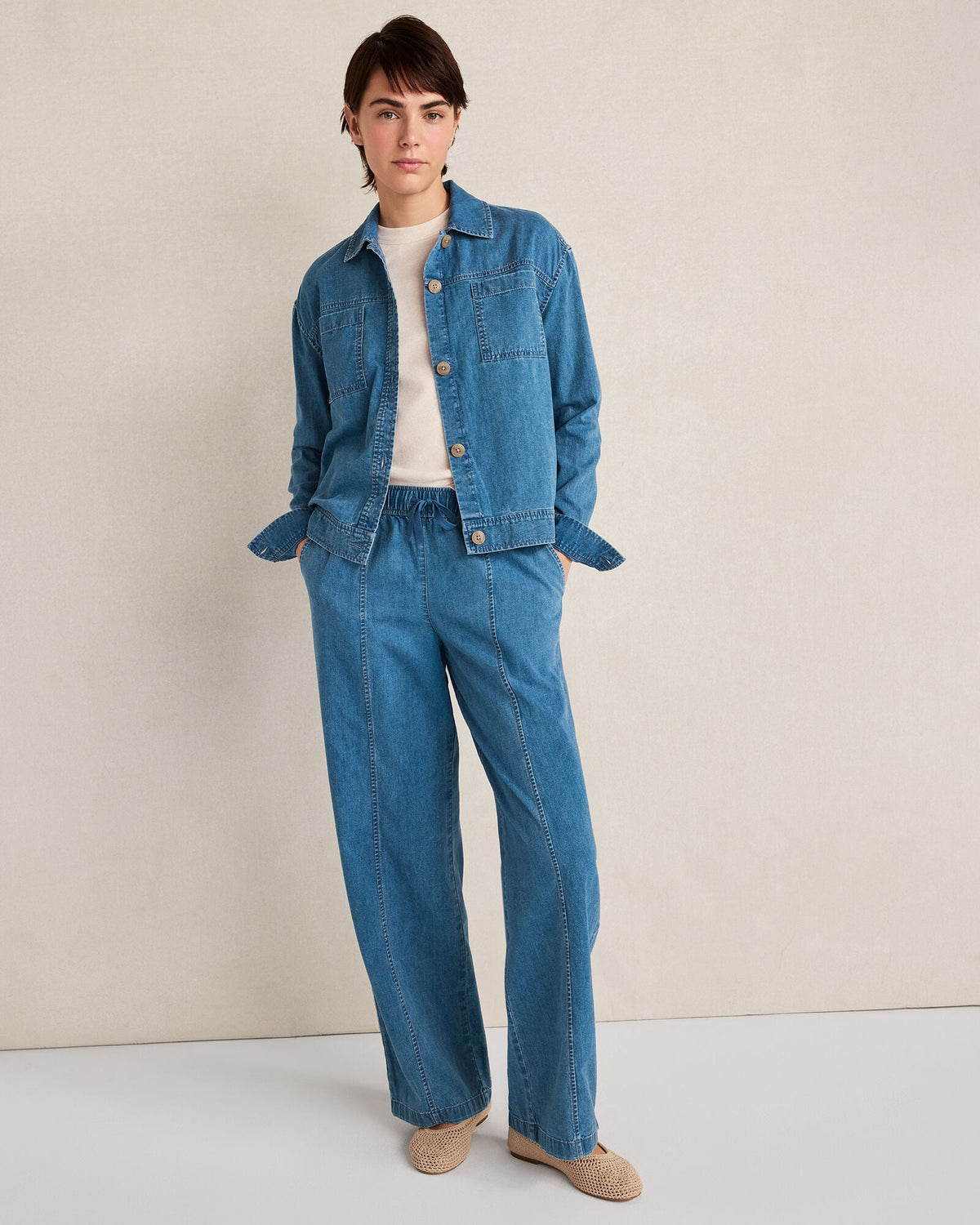 Talbots ORGANIC COTTON DENIM BARREL LEG PANTS
