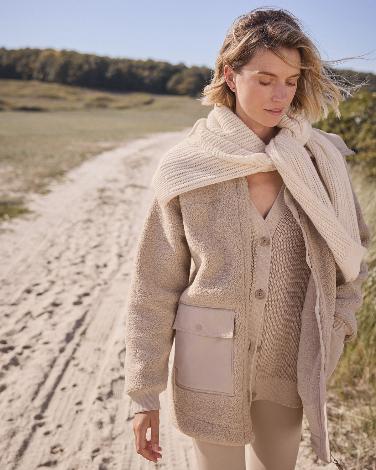 Talbots ORGANIC COTTON SHAKER STITCH HEATHERED CARDIGAN