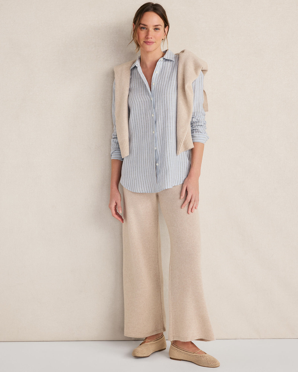 Talbots THE DAILY SHIRT IN LINEN STRIPE