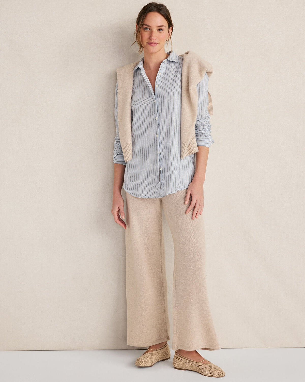 Talbots THE DAILY SHIRT IN LINEN STRIPE
