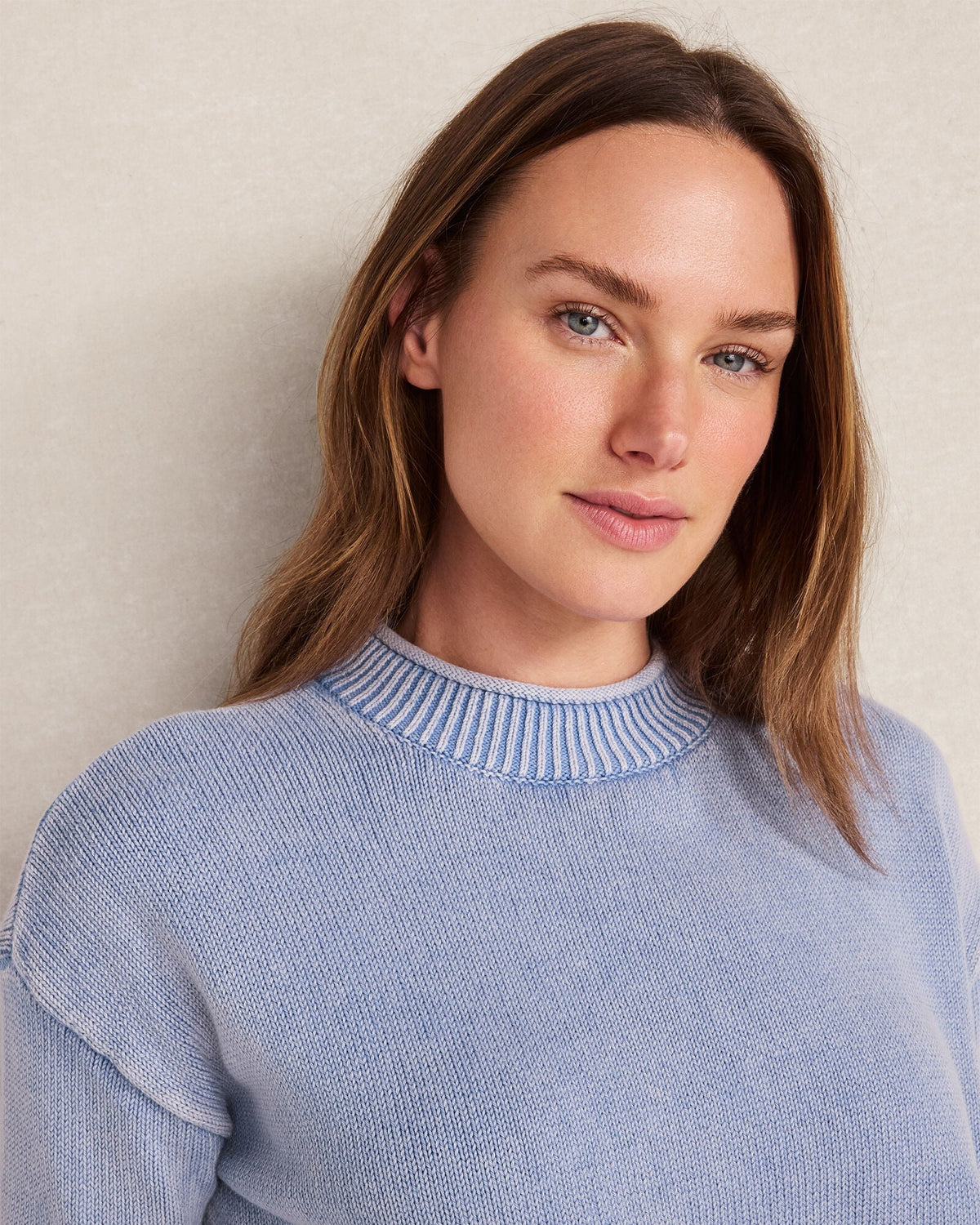 Talbots GARMENT-DYED ORGANIC COTTON ROLL NECK SWEATER