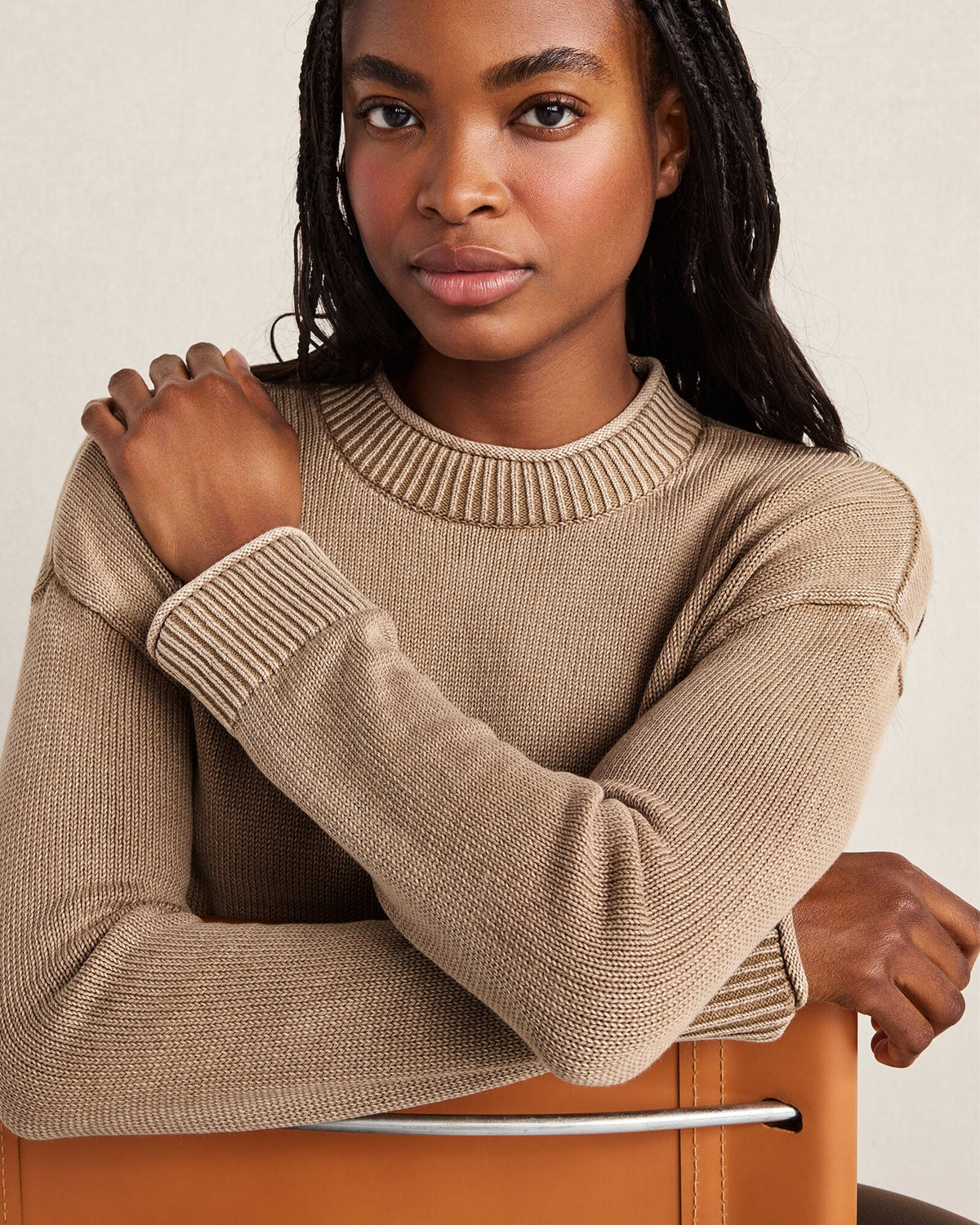 Talbots GARMENT-DYED ORGANIC COTTON ROLL NECK SWEATER