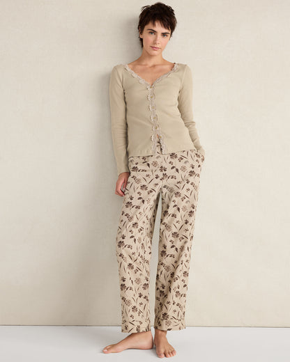 Talbots ORGANIC COTTON POPLIN SCATTERED FLORAL PAJAMA PANTS
