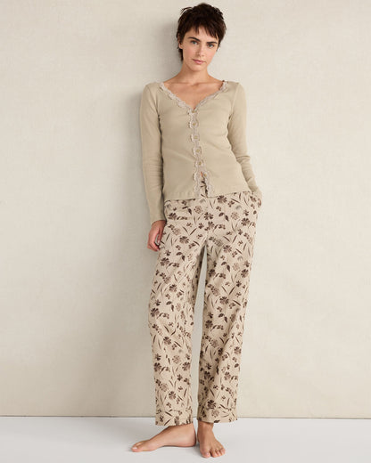 Talbots ORGANIC COTTON POPLIN SCATTERED FLORAL PAJAMA PANTS